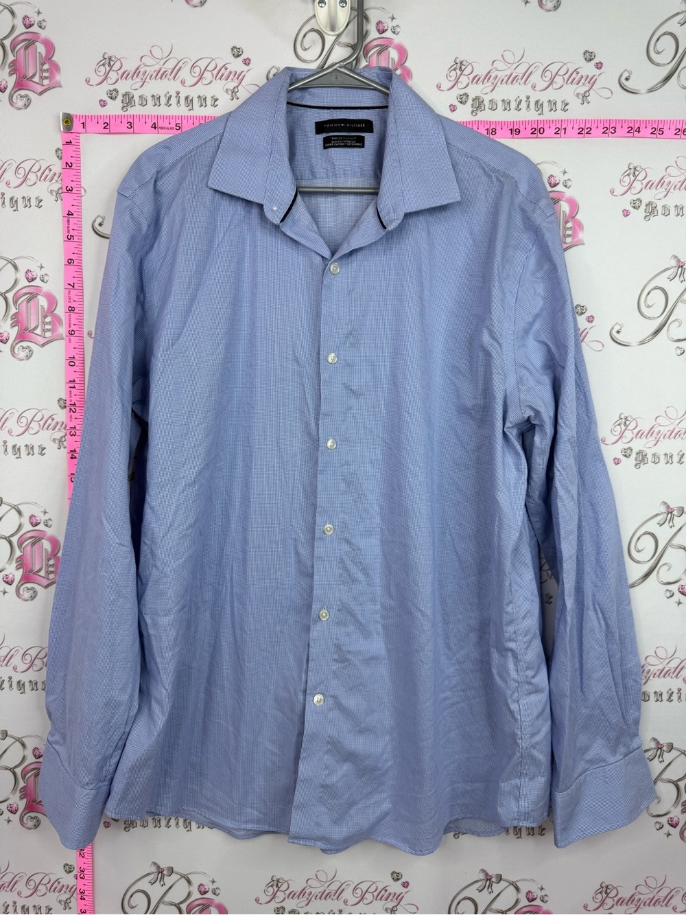 Tommy Hilfiger THFLEX SUPIMA Light Blue Long-Sleeve Dress Shirt